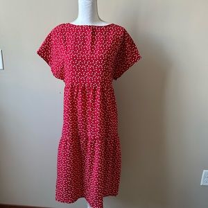 Shein Emery Rose Short Sleeve Red Heart Pattern Flowy Dress XL